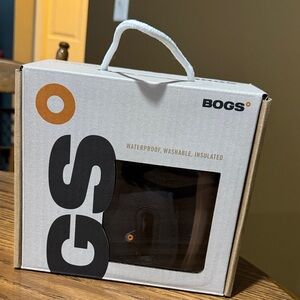 Bogs Black and Orange Waterproof Boots